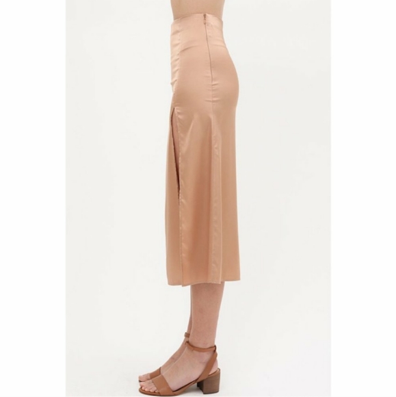 Satin Midi Skirt - Picture 4 of 8